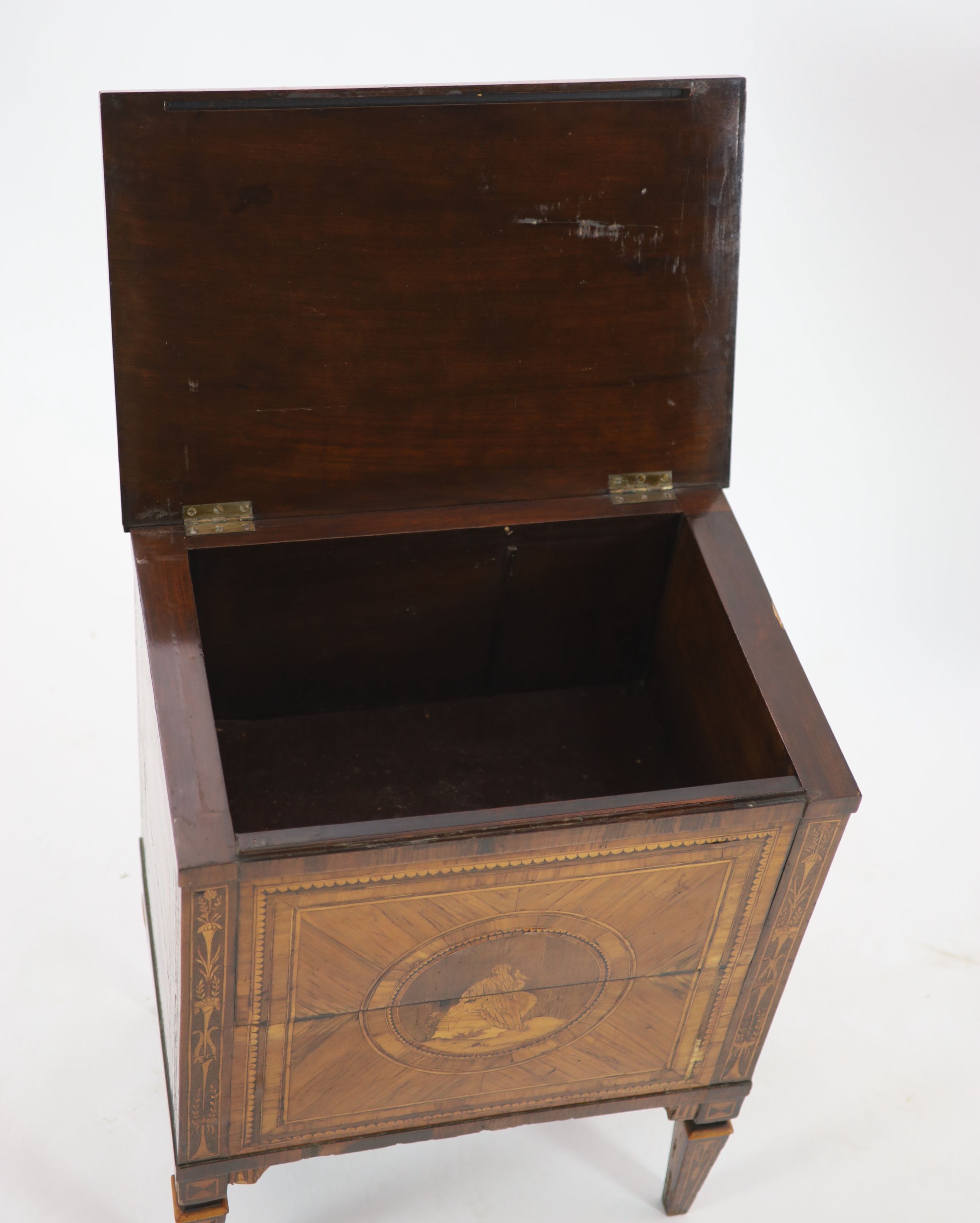 A late 18th century North Italian rosewood 'Comodino' in the manner of Giuseppe Maggiolini, W 59cm D 40cm H 76cm
